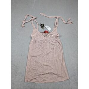 Juicy Couture Dress Womens XL Blush Panne Velvet Tie Shoulder Silk Lined V Neck